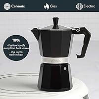 Vista 3 de Primula Cafetera Clásica para Estufa de Espresso y Café, Olla Moka para Preparar Café Italiano y Cubano, Cafetera Greca, Cafeteras, para 6 Tazas
