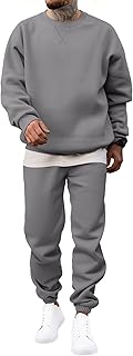 Men's 2 Piece Outfits Crew Neck Sweatshirt Tracksuit & Joggers Sweatpants Sweatsuit Set