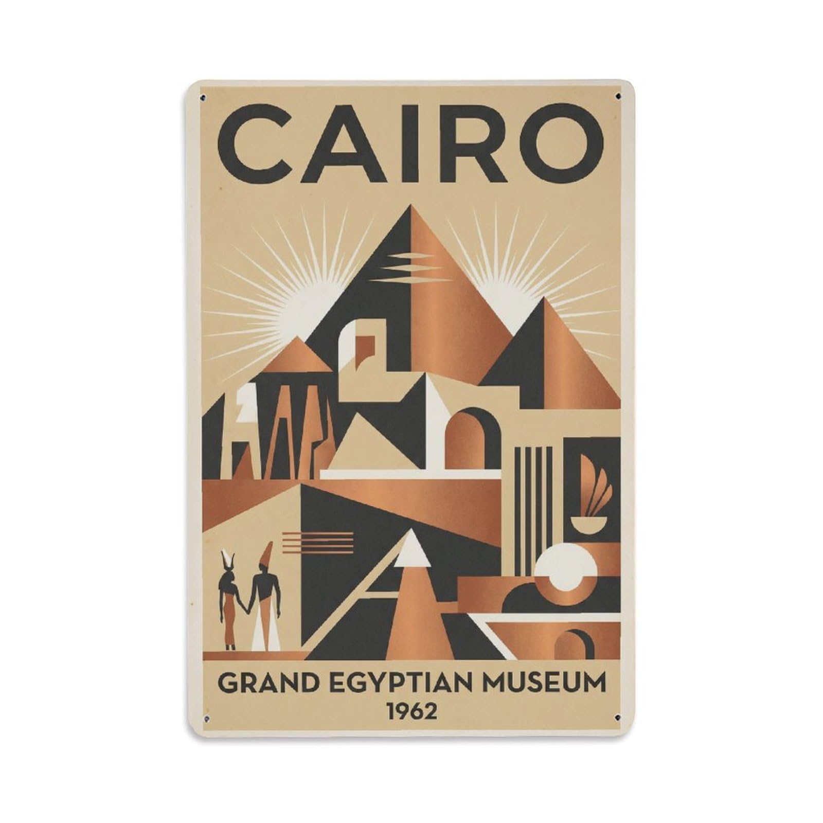Gead 8X12inch Style Vintage Travel Cairo Discovery Metal Tin Sign