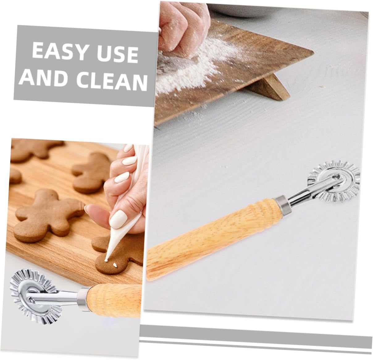 OUNONA 3sets 2pcs Alloy Noodle Lattice Roller Pizza Cutter Kitchen Tool for Spaghetti Cookie Making Design Easy to Use Housewarming Present 2pcs*3