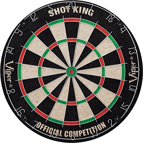 Viper by GLD Products Metropolitan Solid Wood Cabinet & Sisal/Bristle Dartboard Ready-to-Play Bundle: Standard Set (Shot King Dartboard), Cinnamon Finish