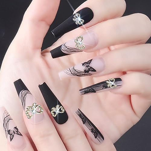 Miniatura 11 de 20 dijes de aleación de mariposa para uñas, gemas de mariposa de metal 3D, diamantes de imitación de uñas de cristal brillante para uñas acrílicas