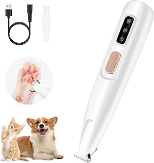 Mcbazel Pet Micro Precision Trimmer: Quiet 50dB Waterproof Rechargeable Shaver with LED Light for Paws, Ears, Face on Small Dogs & Cats