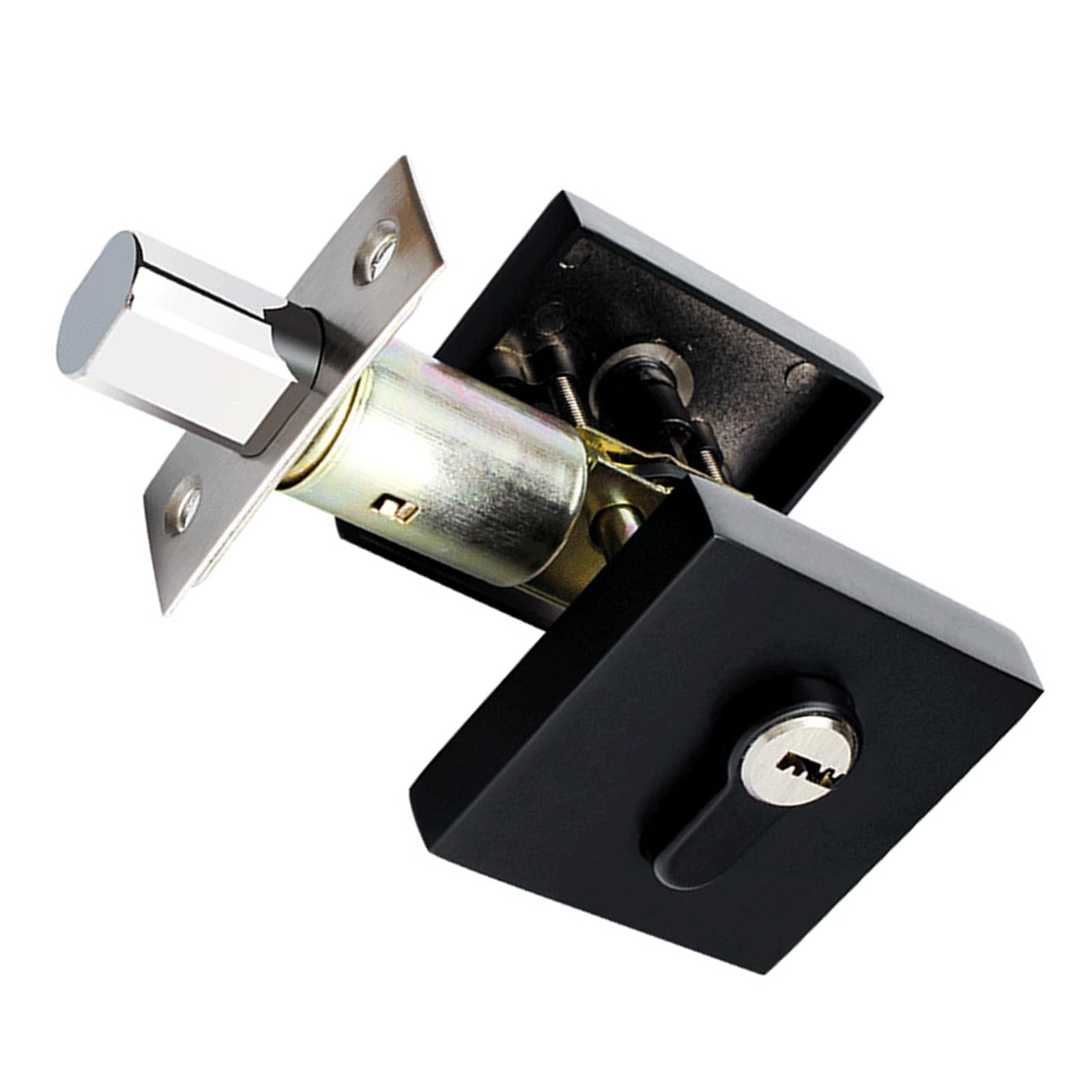 Modern Zincs Alloy Door Quiet Mechanism Durability Keyed Entry Door Knob with for Residential Use Keyed Entry Knob Heavy Duty Zincs Alloy Front Latches Secure for House Condo Workplace