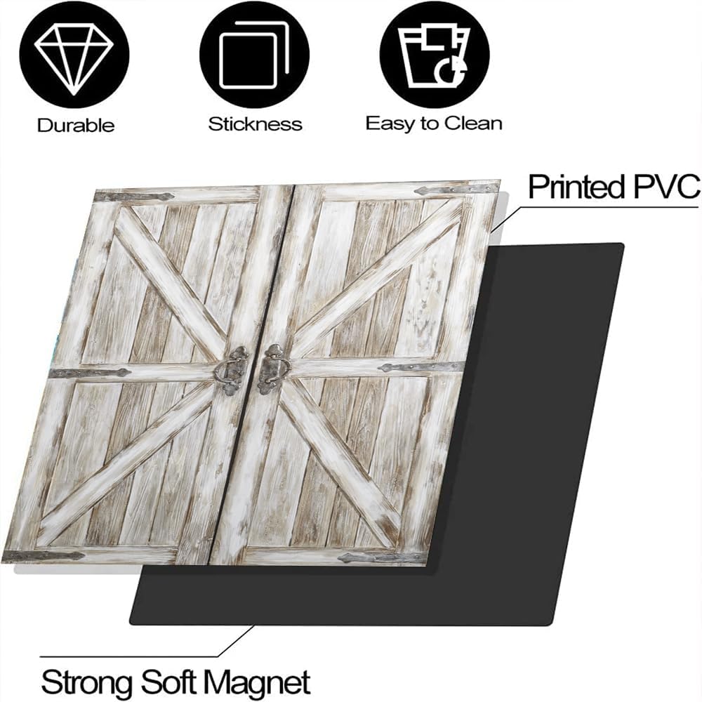 Wood Door Effect Dishwasher Magnet Cover, Creative Kitchen Appliances Panel Decorate Refrigerator Front Door Magnets Decals 23inch W x 26inch H