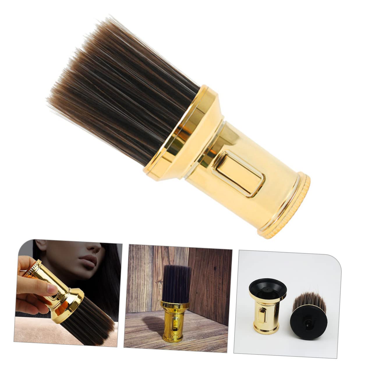 SOESFOUFU Barber Duster Brush for Hair Cutting Professional Shaving Brush Crystal Handle Multipurpose Neck Duster for Men