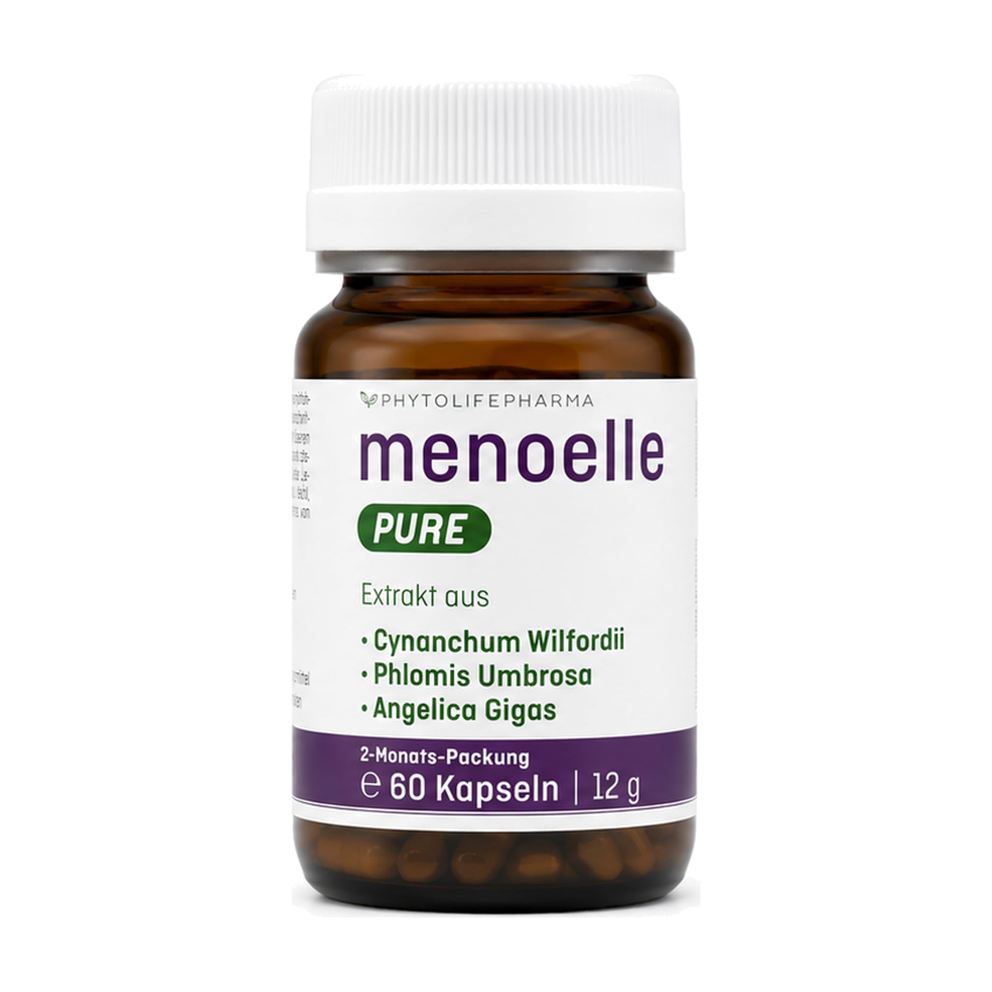 menoelle PURE – EstroG-100 Extrakt aus 3 Wurzeln – 60 vegane Kapseln