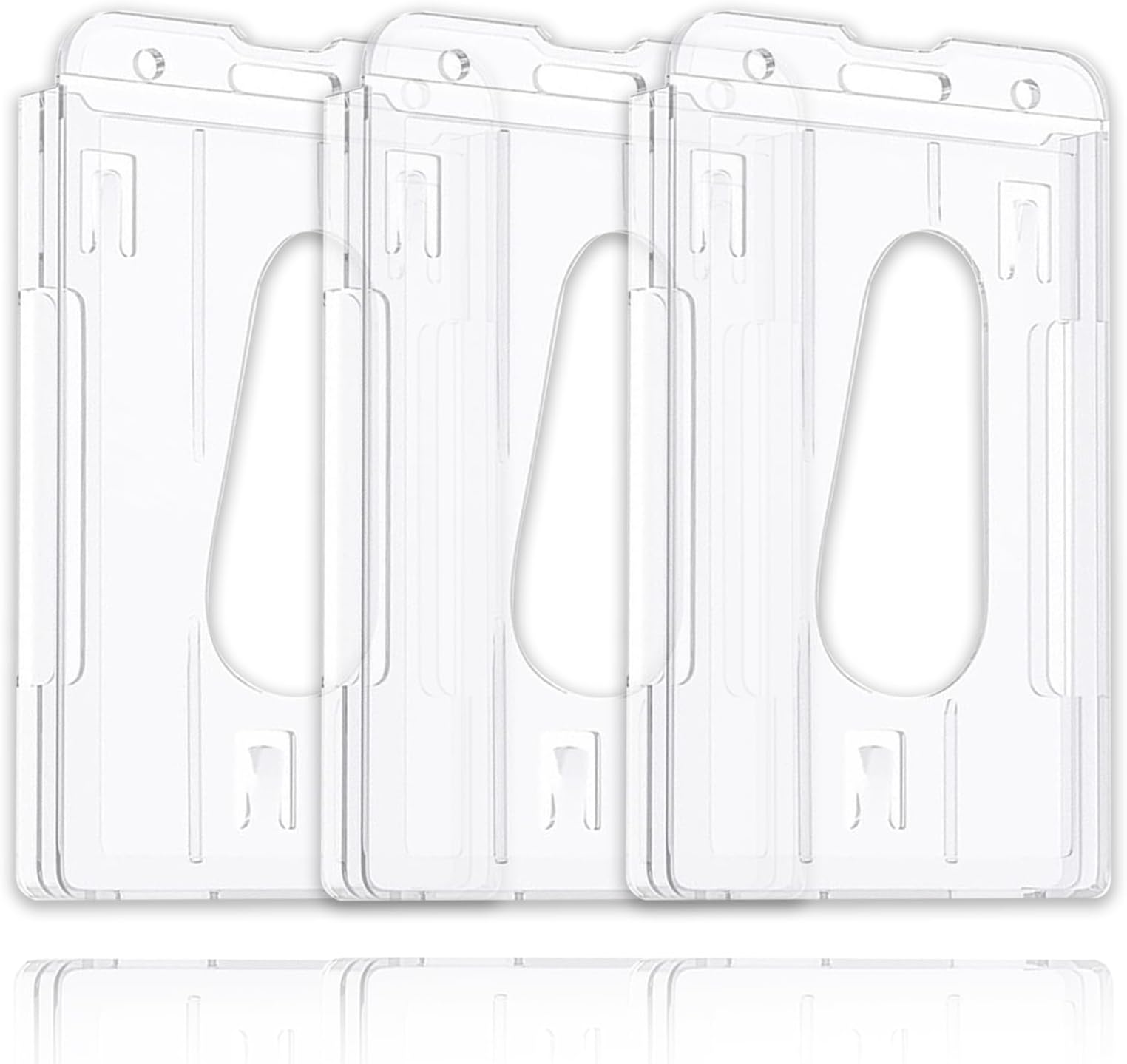 Lot De 4 Porte-cartes De Visite Acryliques Transparents – 10,3 X 4,8 Cm – Inclinés, Capacité 60 Cartes Chacun