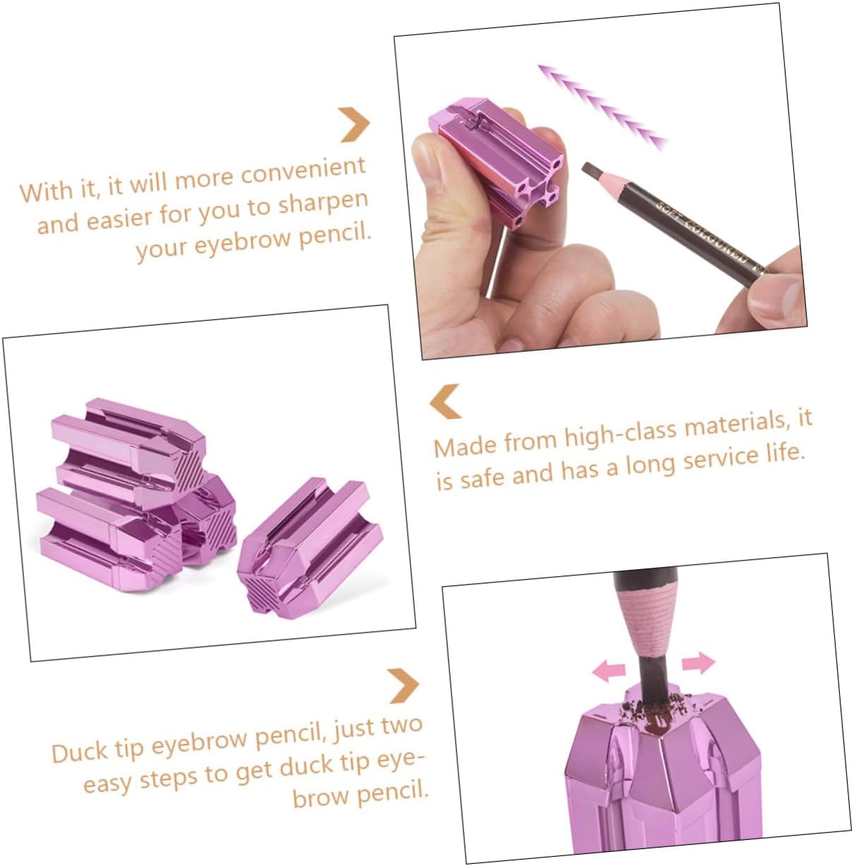 2Pcs Rose Pink Makeup Pencil Sharpener Eyebrow Eyeliner Lip Liner Sharpener Portable Cosmetic Accessory for Precise Sharpening