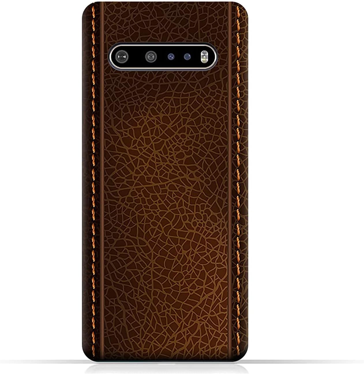 AMC Design Leather Pattern TPU Mobile Case for LG V60 ThinQ 5G - Brown