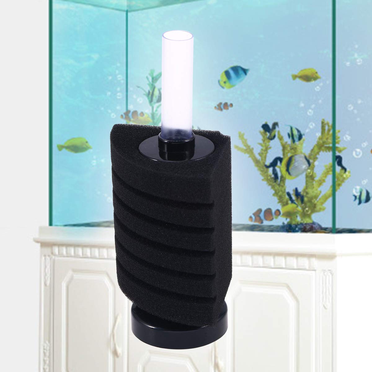 AQUANEAT Aquarium-Eckschwammfilter | Für Nano-Tanks Bis 3 L | Mit Luftschlauch, Saugnäpfen & Ventilen | Ideal Für Garnelen & Jungfische AQUANEAT Aquarium-Eckschwammfilter | Für Nano-Tanks Bis 3 L | Mit Luftschlauch, Saugnäpfen & Ventilen | Ideal Für Garnelen & Jungfische