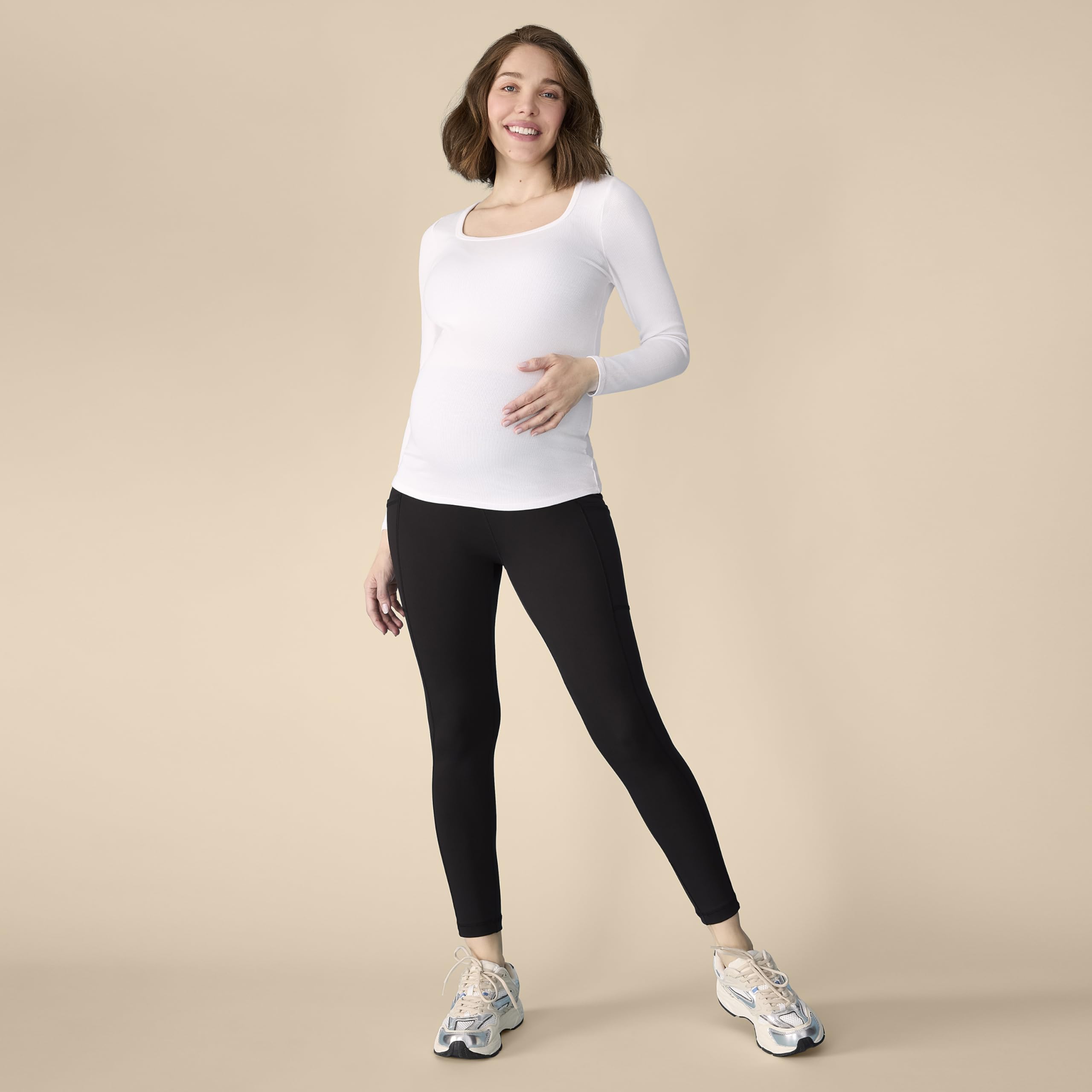 Motherhood Maternity Damen Aktive Schwangerschafts-und Postpartum Taschen Leggings