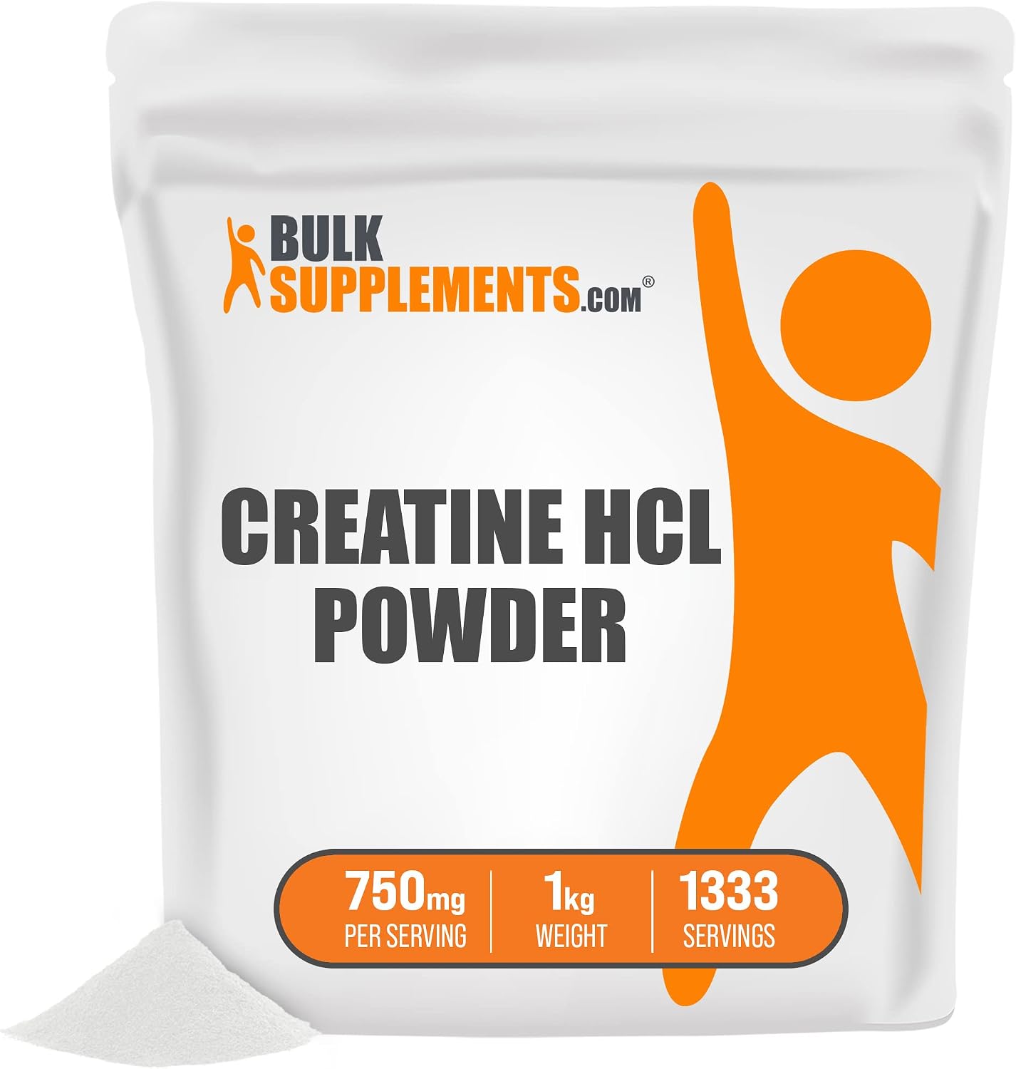 BULKSUPPLEMENTS.COM Creatine HCl Powder - Creatine Supplements for Pre-Workout & Post Workout, Creatine Powder - Unflavored Powder - 750mg per Serving (1 Kilogram - 2.2 lbs)