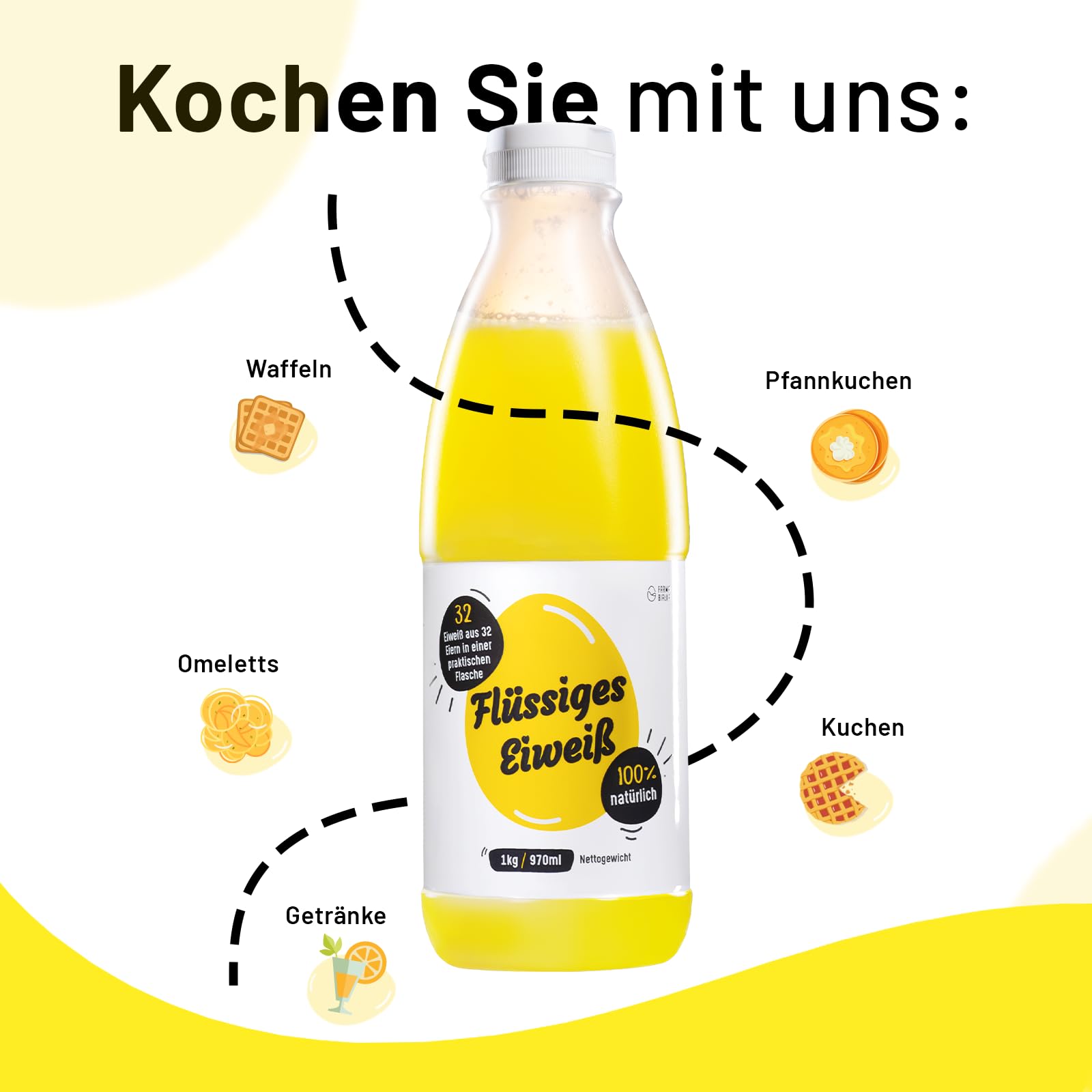 Flüssiges Eiweiß Eiklar Hühnereiweiß 5820ml 6x1kg