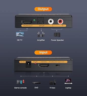 avedio links 8K@60Hz 4K@120Hz HDMI Audio Extractor Splitter-Black