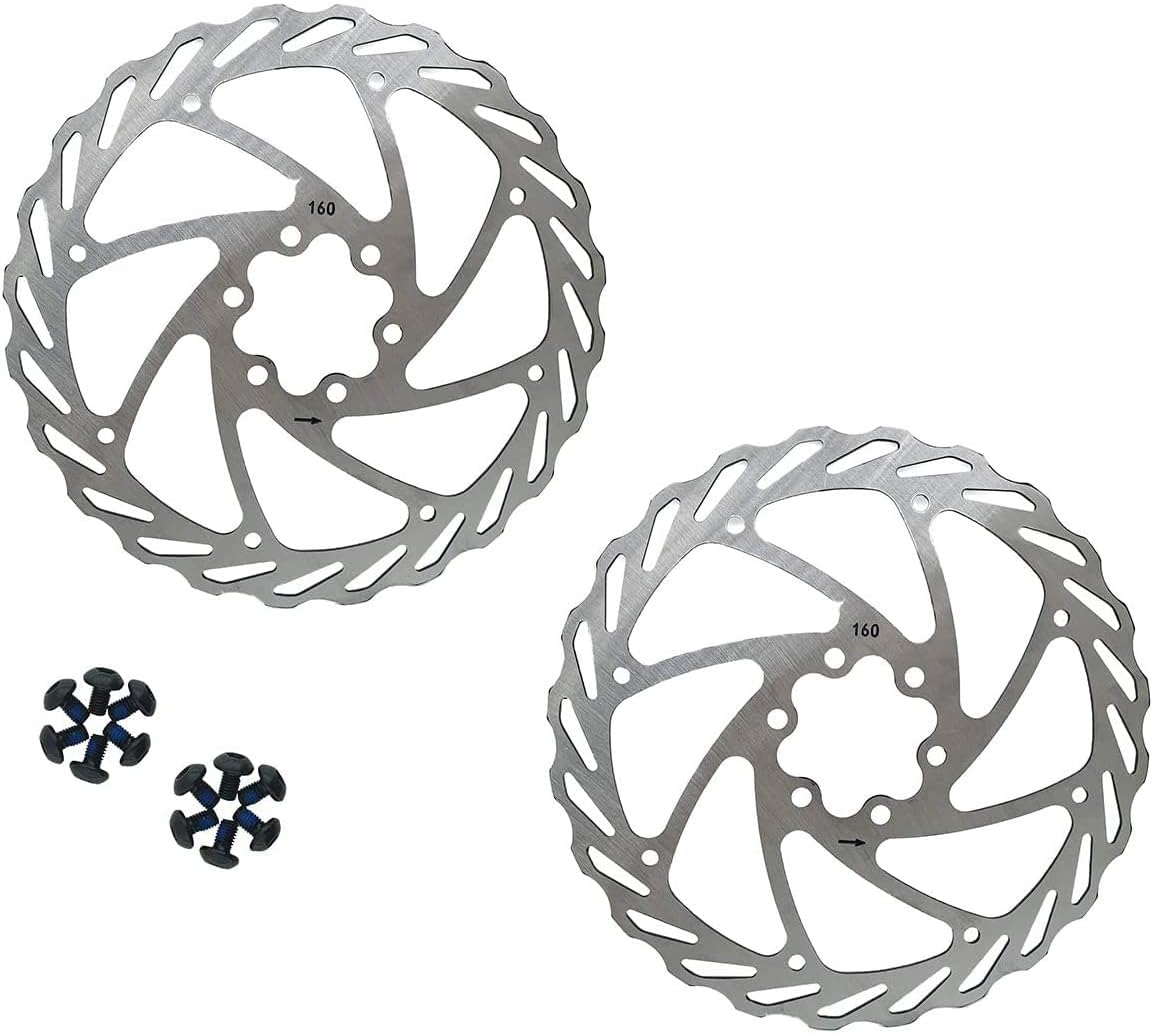 Bicycle Disc Brake Rotors Set of 2 160mm Front And Rear Rotor Size 160mm24mm For