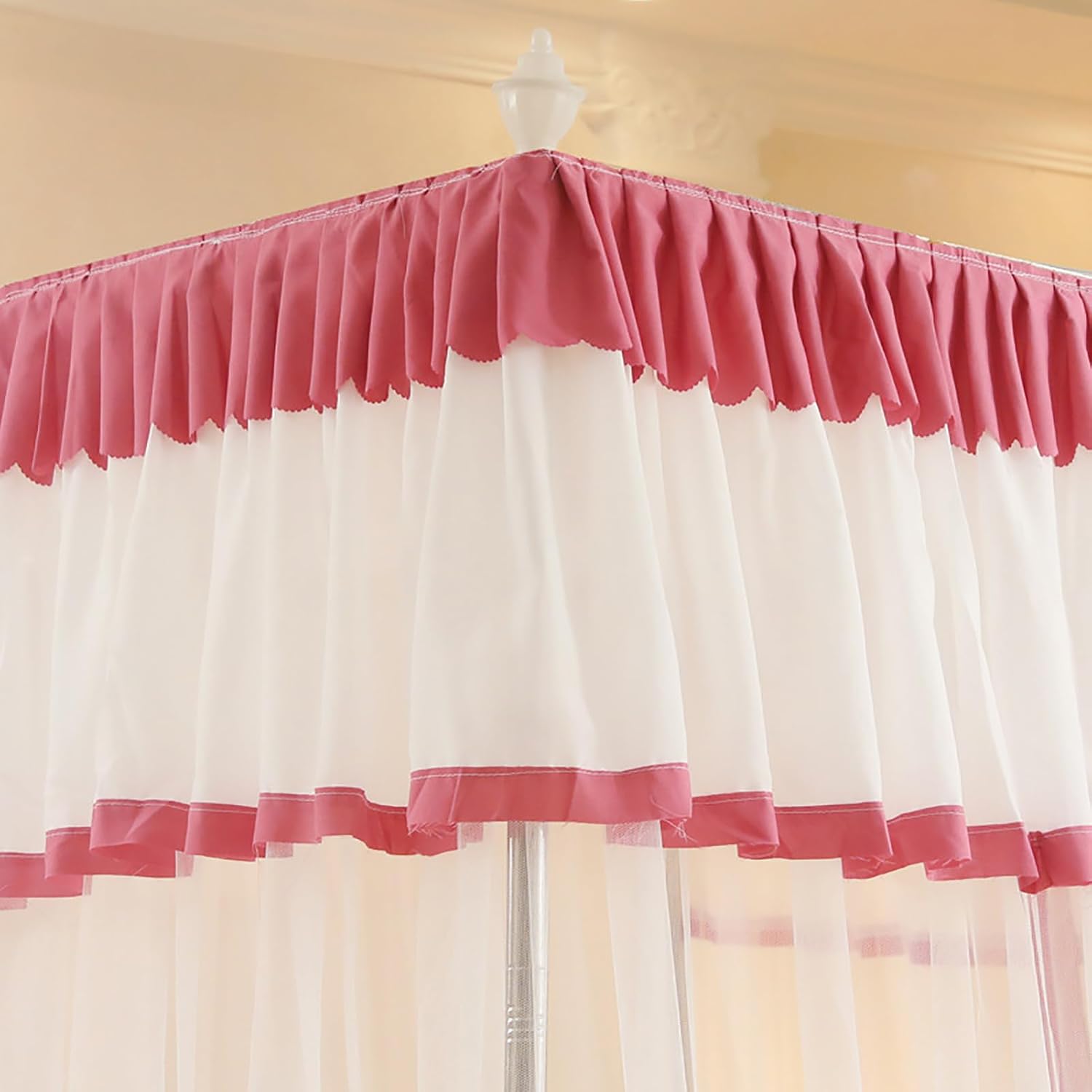 Bed Canopies Frame,Princess Canopy Bed Curtains - 4-Poster Double Layer Mosquito Netting for Bed Frame - Elegant Bed Canopy 180x220cm, Perfect for Kids' Room Decor