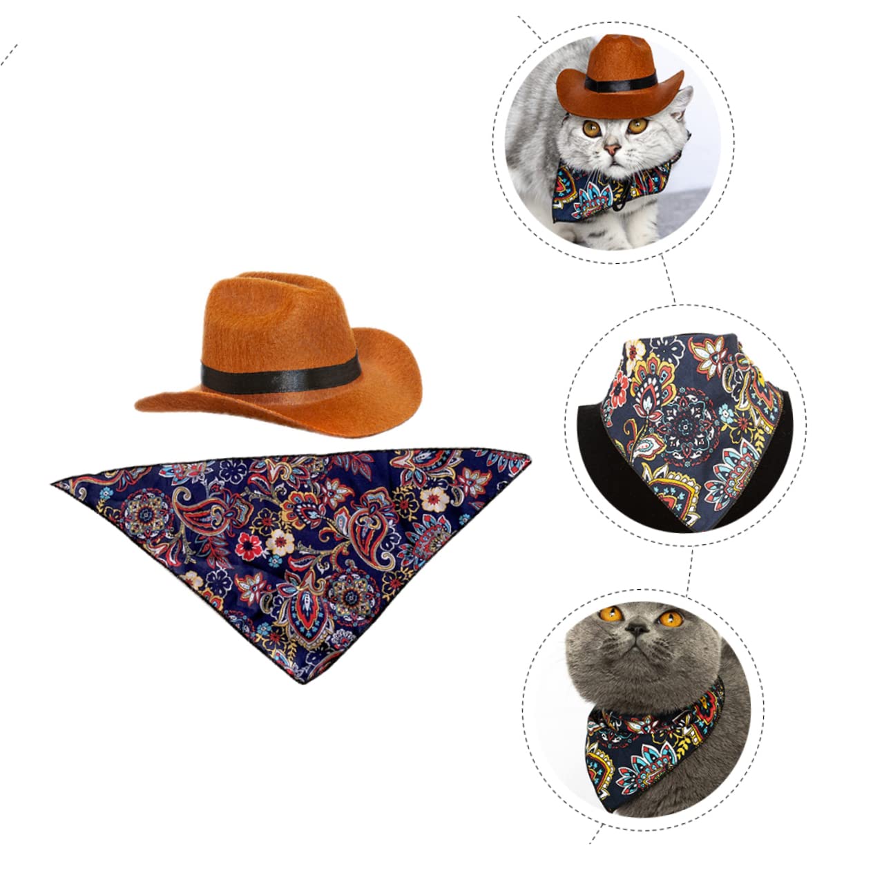 INOOMP 5piezas Sombrero De Perro con Bandana De Gorra Cómoda para Mascotas Accesorio Decorativo para Fiestas y Eventos Especiales