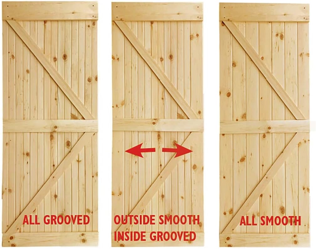 K-Bar Solid Pine Core Unfinished Interior Barn Door Slab DIY Kit 84 in. x 30 in.