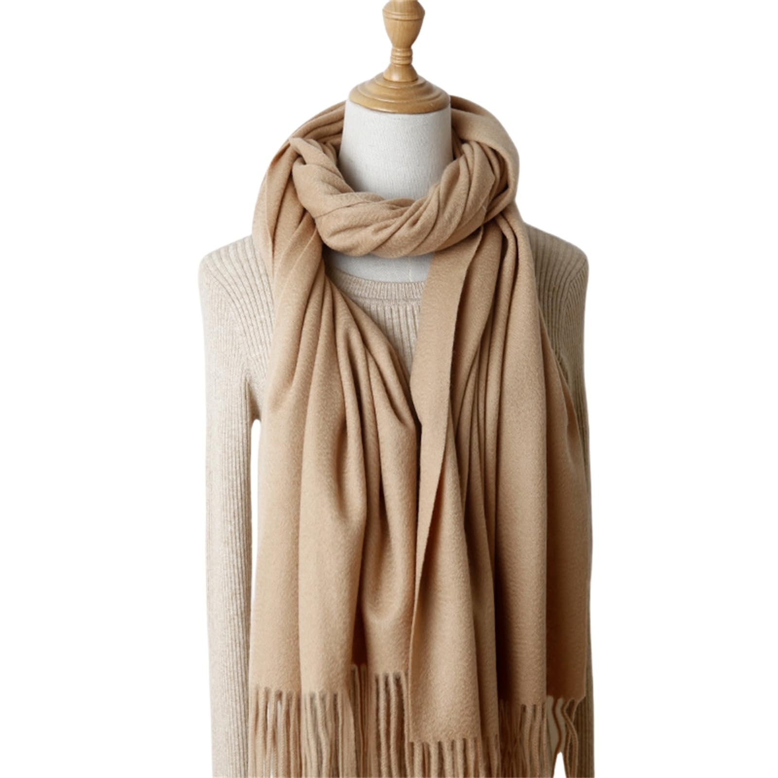 Schal Damen Herbst Und Winter Quaste Kaschmir Schal 70 * 200Cm 320G