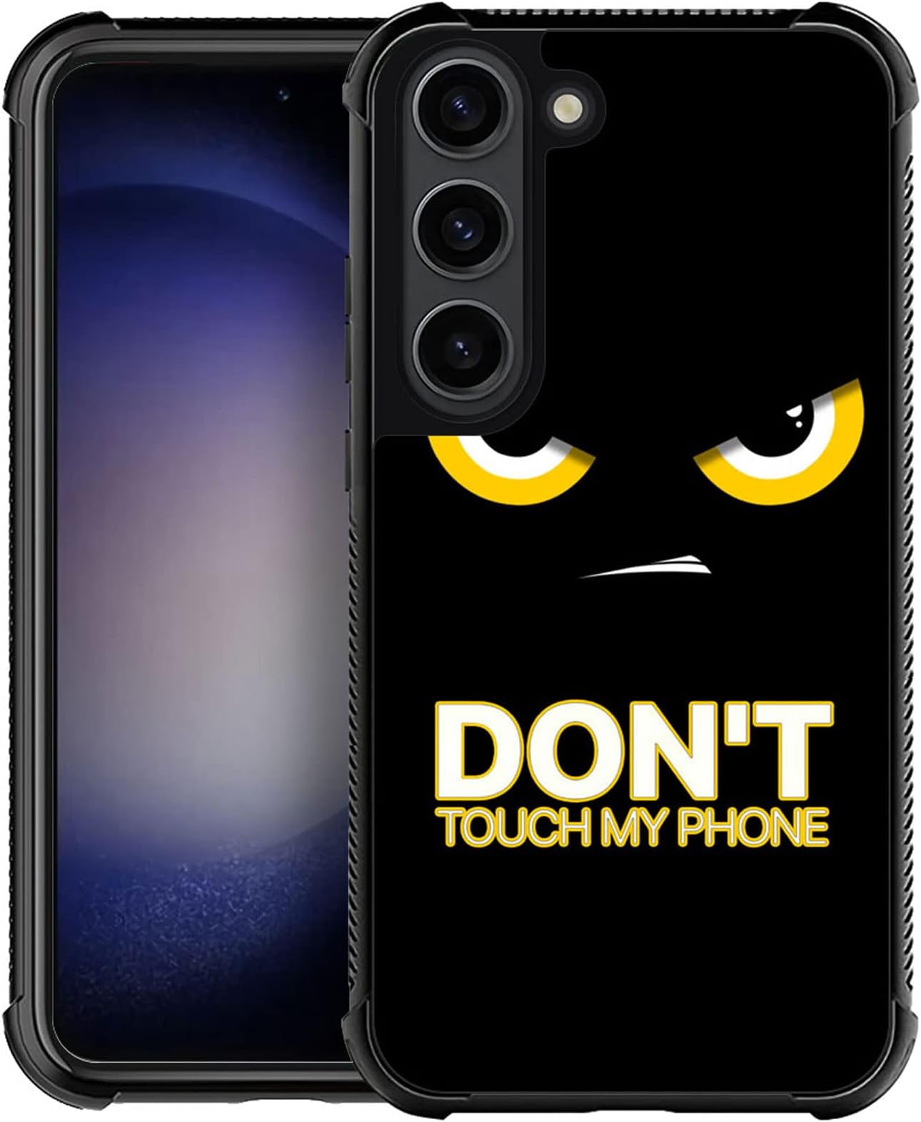 CARLOCACompatible with Samsung Galaxy S23 Case,Angry Dont Touch My Phone Pattern Design for Girl Boy Shockproof Anti-Scratch Case for Samsung Galaxy S23