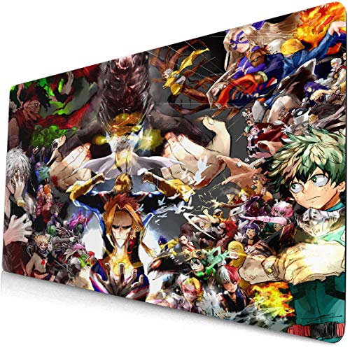 My Hero Academia Mouse pad Anime Game Large Desk pad Keyboard pad Computer Desk Mat Izuku bakugou Shouto Mouse Pad Desk pad (black2,60cmÃ—35cm)