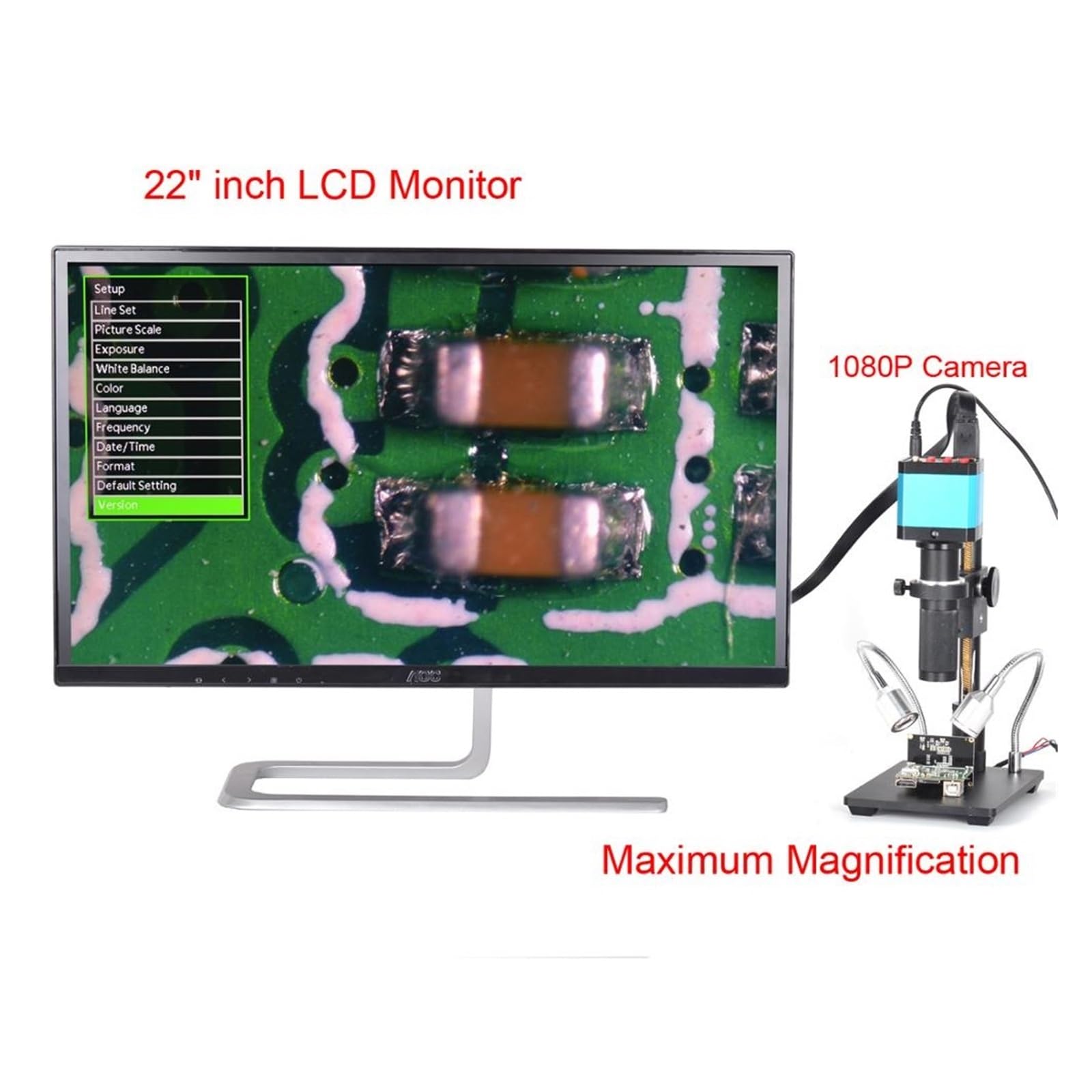 Lente de Microscopio, HD 48MP 2K 1080P USB Industria electrónica cámara de vídeo microscopio for máquina estéreo PCB CPU reparación Placa Lupa