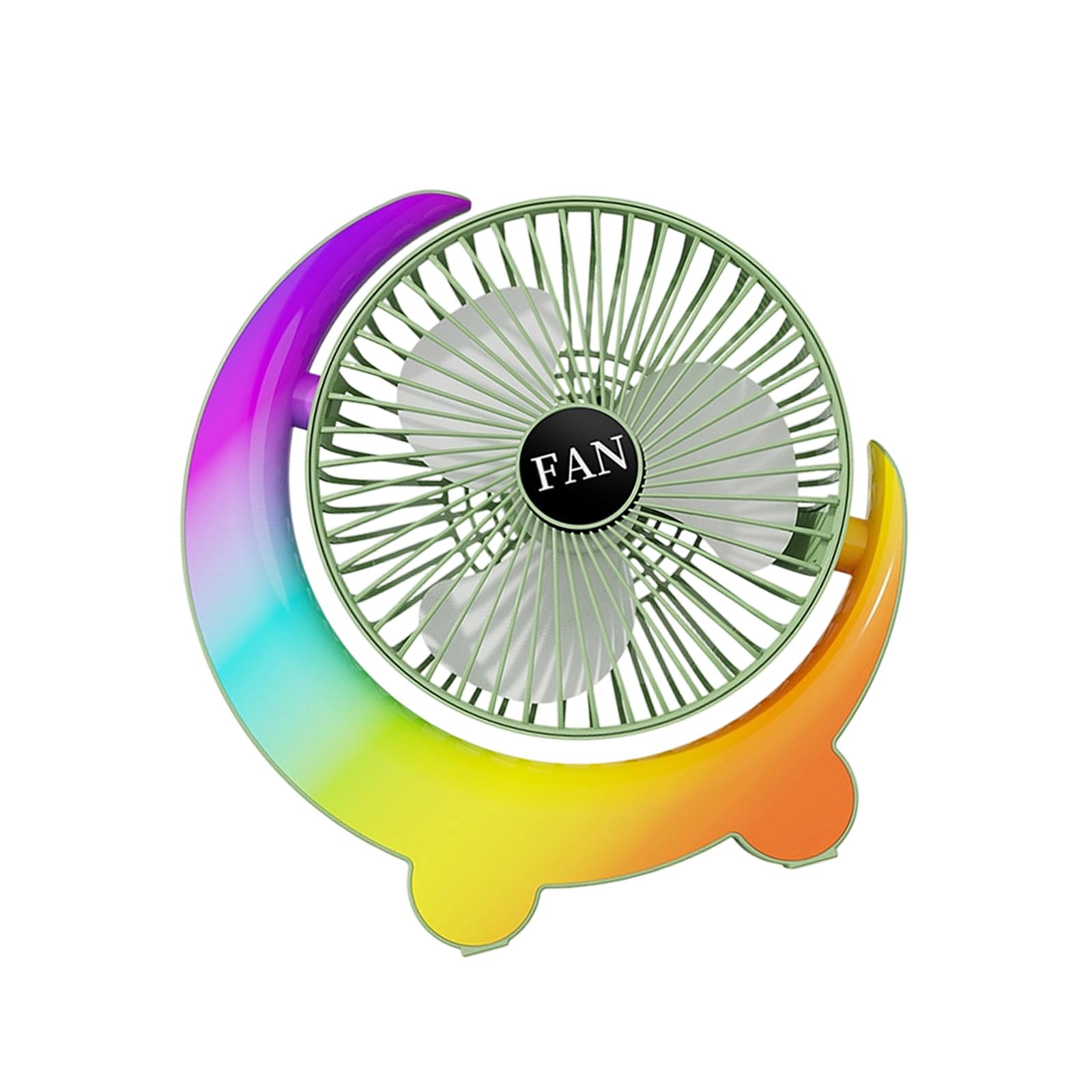 CAZSTYK Portable Low Noise Desktop Fan Outdoor Desk Fan with LED Light Desktop Adjustable 3 Speed USB Rechargeable for Bedroom Travel Electric