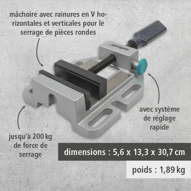 étau d'établi Polyvalent Largeur Machoire 11,5 cm étau Atelier