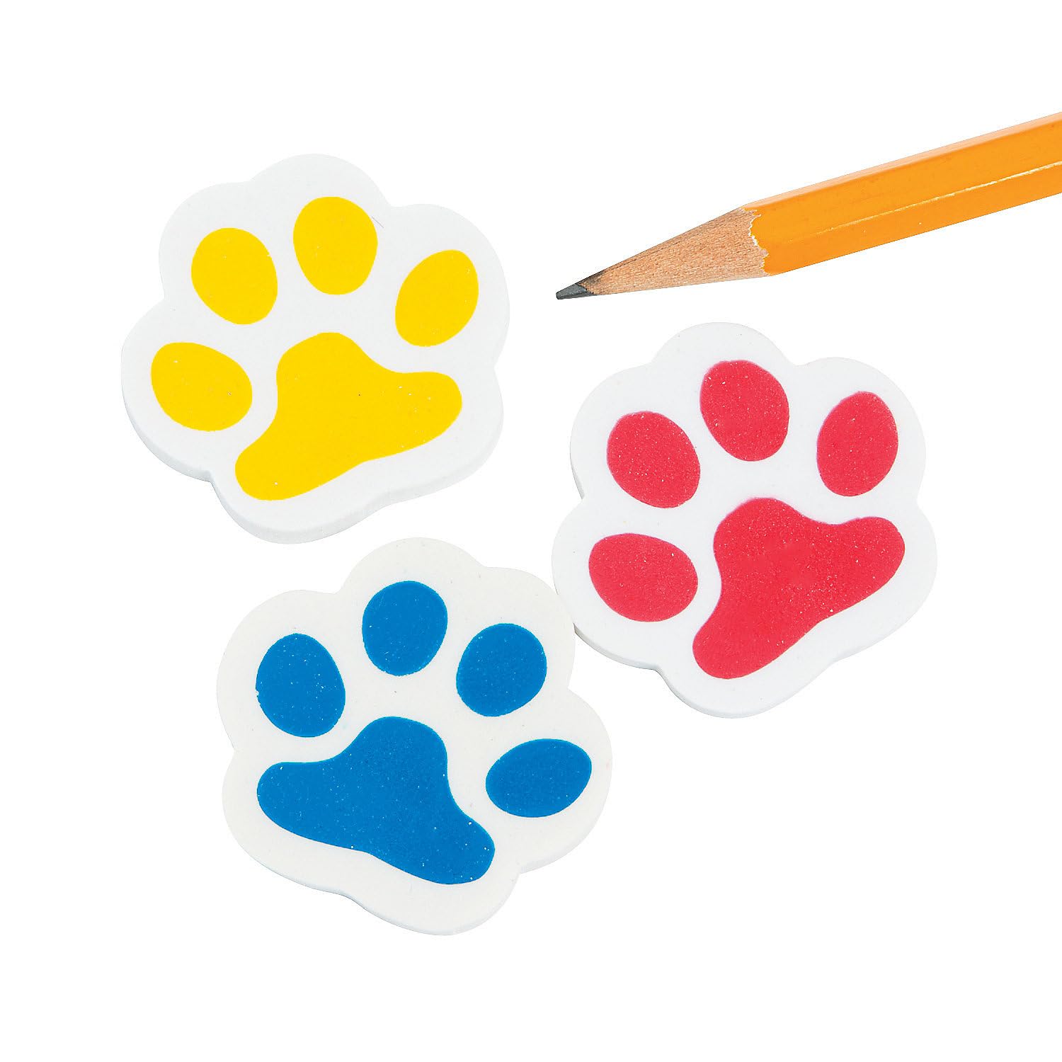 Pawprint Erasers - 24 Pieces - Educational and Learning Activities for Kids