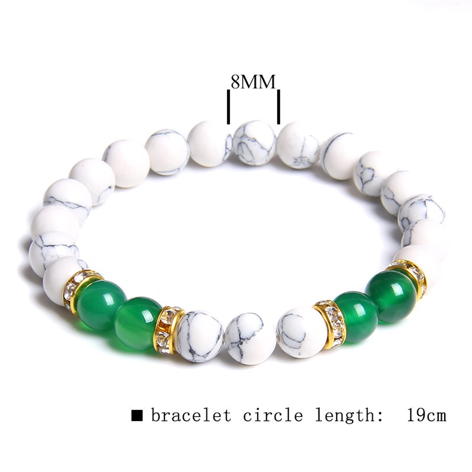 Pulsera de Piedra Natural para Mujer, Pulsera de Cuentas de Piedra Turquesa Blanca Natural, Pulsera de Cuerda elástica con Cuentas Rosas para niñas, Regalos, Pulsera, joyería