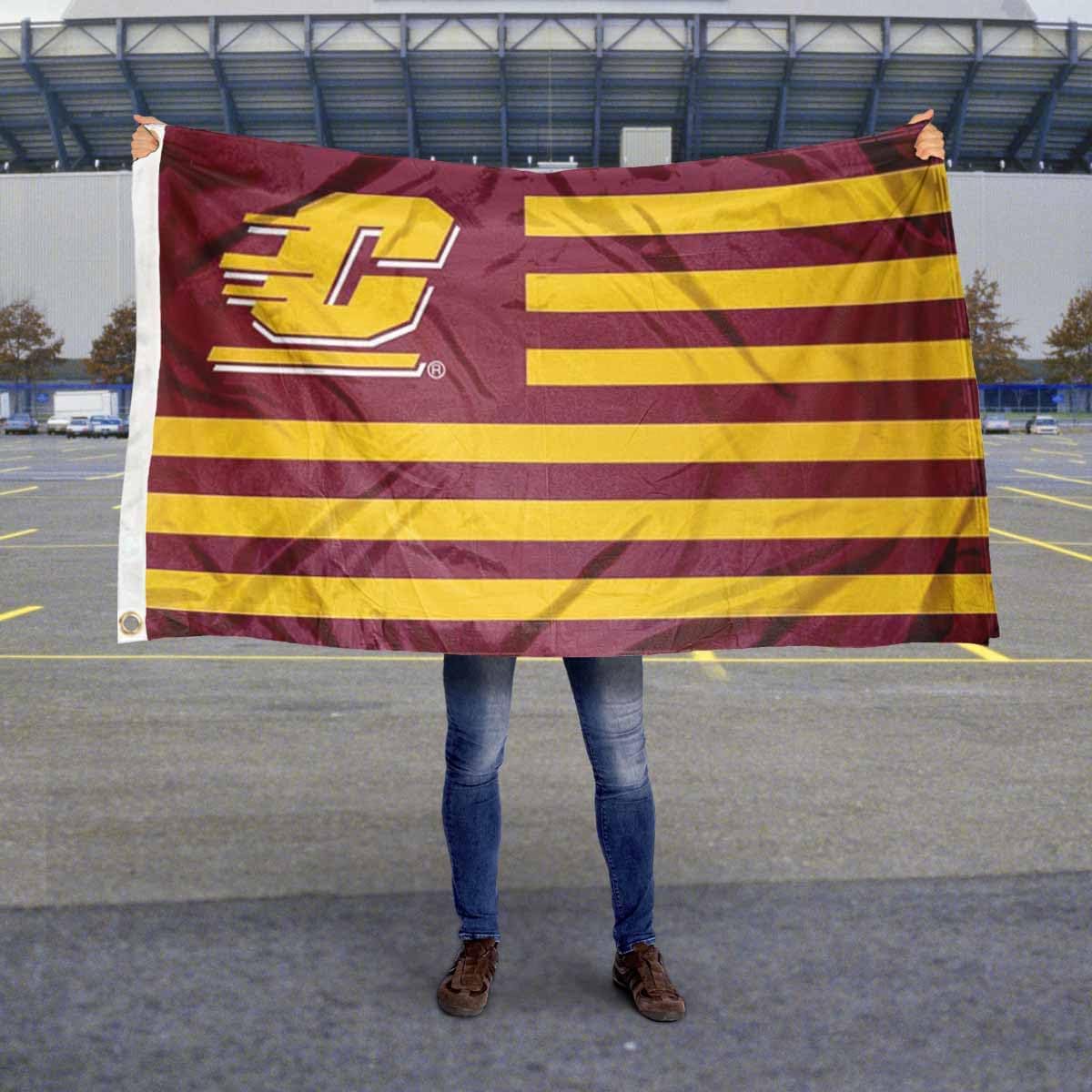 Central Michigan Chippewas Stars and Stripes Nation Flag - Image 5