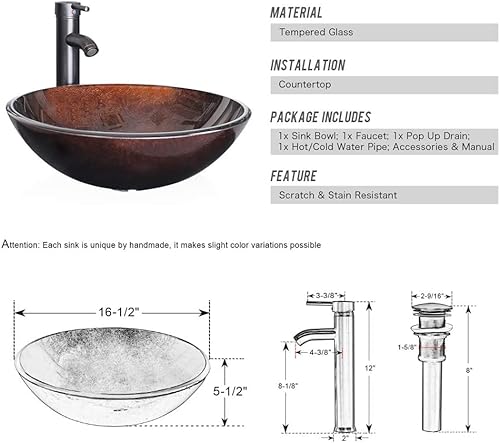 Uev 24" Bathroom Vanity, Oak Color Bathroom Vanity Set With Sink Combo, With Adjustable Water Temperature Faucet (A09) #TOP5