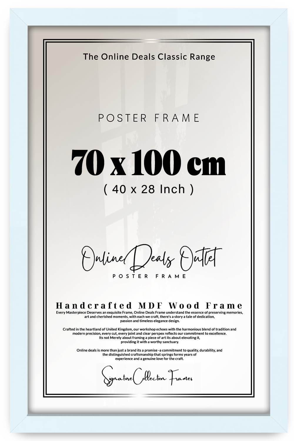 Online Deals Outlet Single Frame 70x100cm Wooden Picture Frame Vertical Horizontal Hanging 100x70cm Gallery of Home and Office Picture Frame, 27.50 x 39.5 inch (70 x 100 cm) ((White 1))