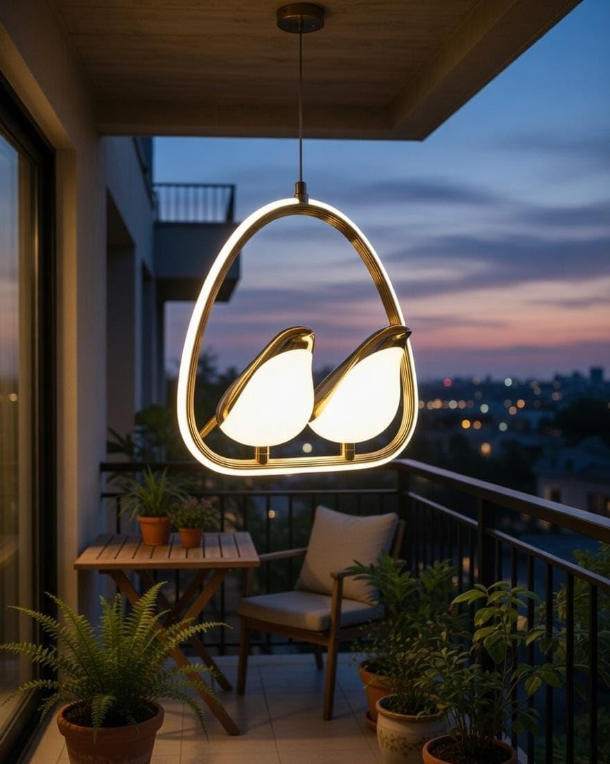 LED Double Step Bird Hanging Light for Living Room Bed Room Hall Hotel Restaurant-image-6