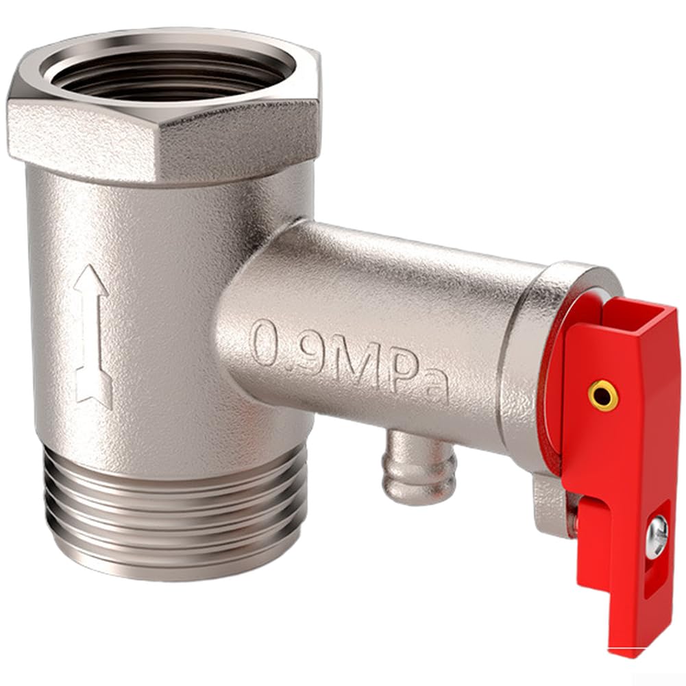 Válvula Reductora de Presión Agua para latón DN15 1/2'' con Manómetro 1.6MPa para Caldera y para calentador Doméstico Seguro(C)