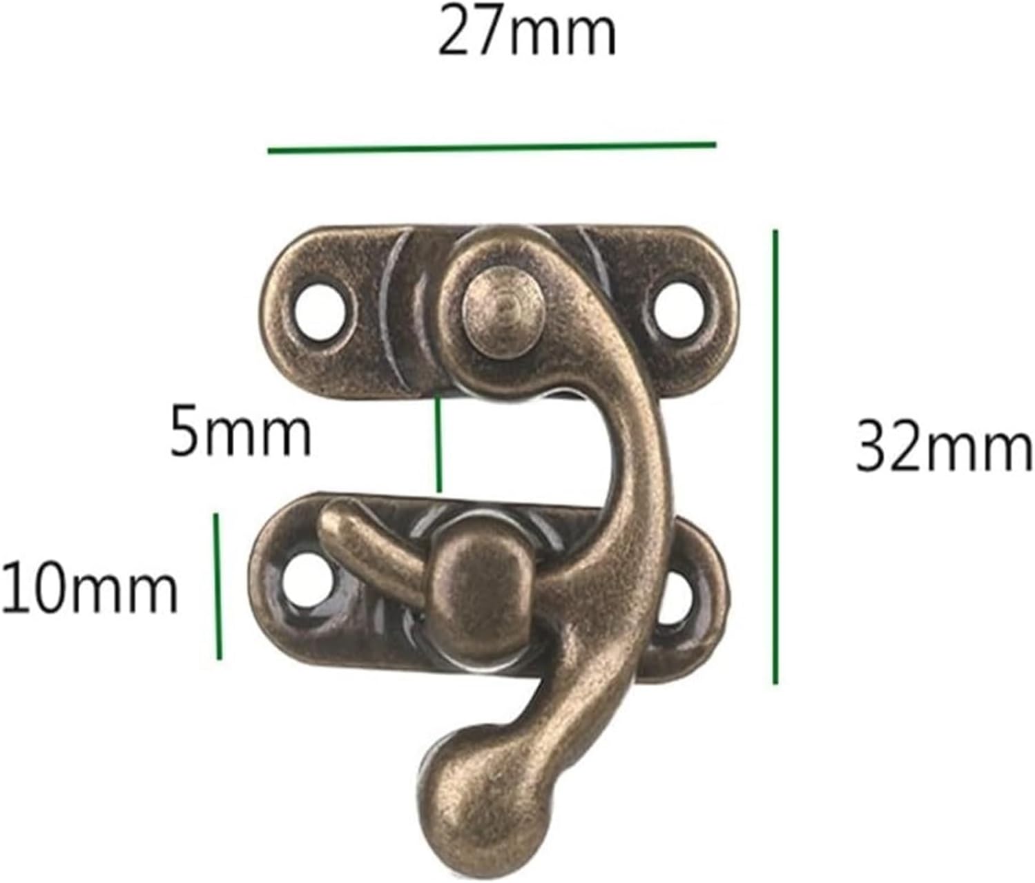 KeuLen Wooden Box Latch Hasp,2PCS Metal Hardware Furniture Wooden Box Leather Bag Hardware Decorative Latch Clasps Lock Padlock Hasp with Screws