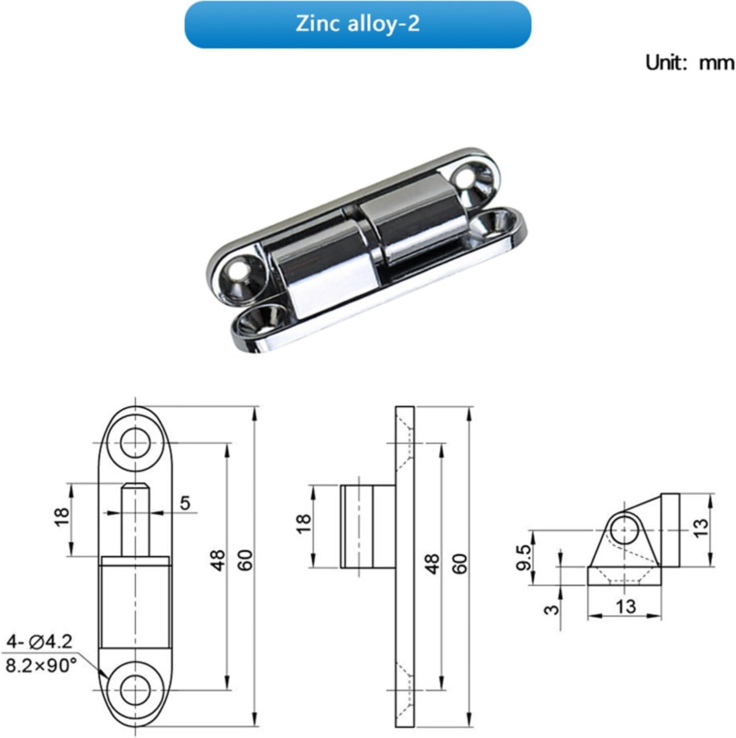 Detachable Angle Insertion Hinge Zinc Alloy Industrial Machinery Electrical Equipment Doors 1Pcs(Zinc Alloy-2)