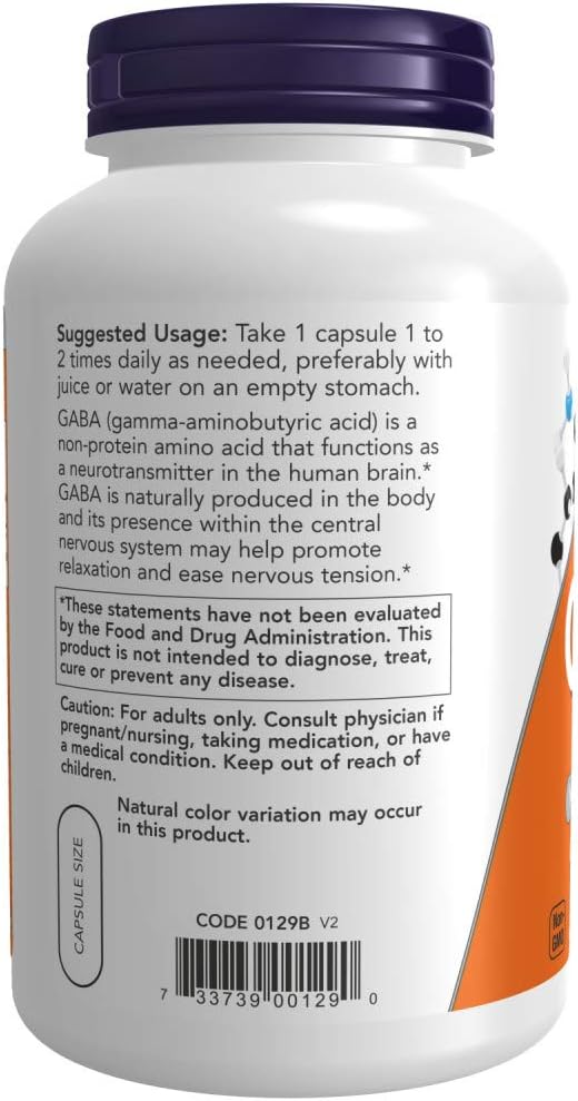 Now GABA 750 mg 200 Veg Capsules
