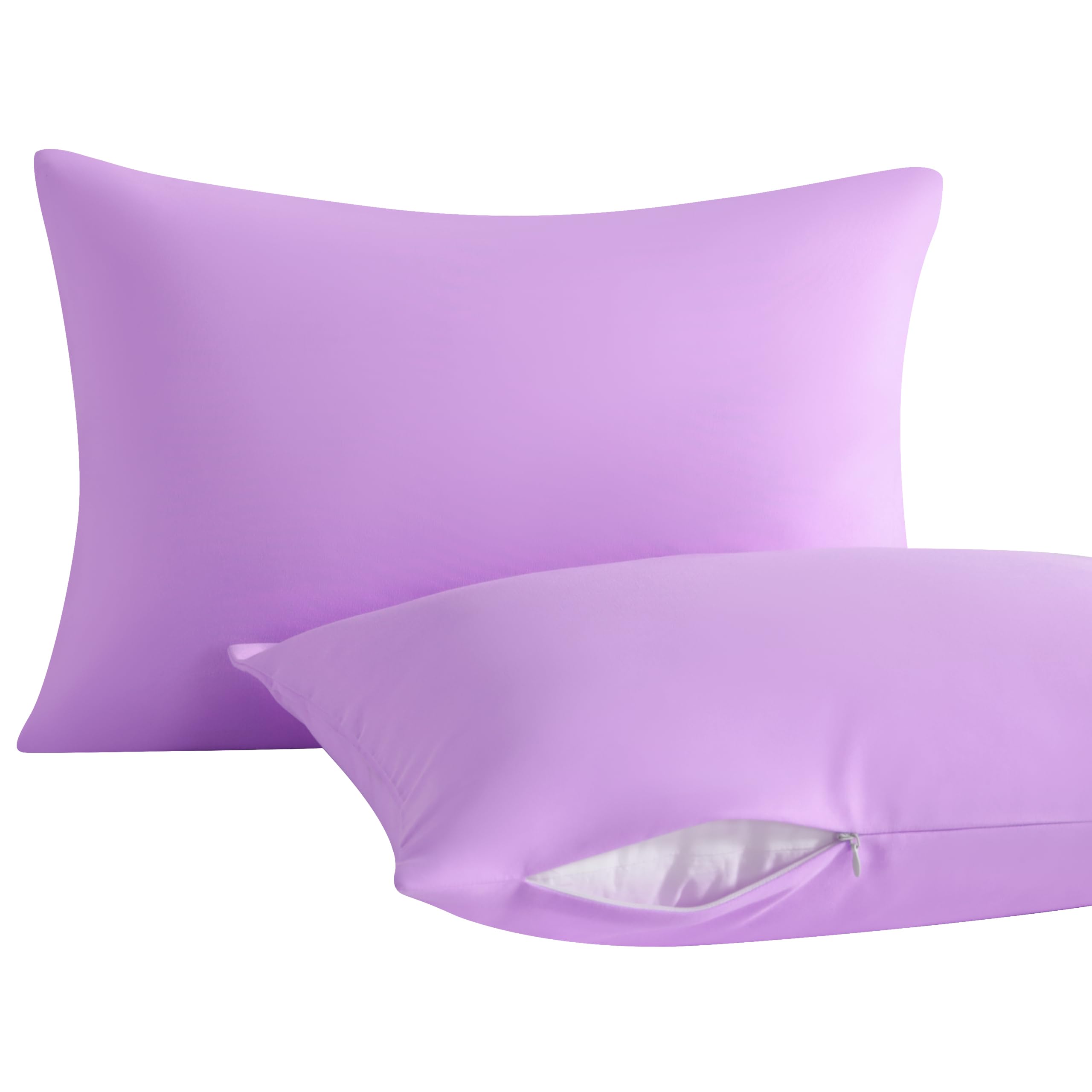 NTBAY Toddler Pillows with Pillowcases Set, 4 Piece 13 x 18, Light Purple