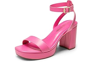 Equalll Platform Heels for Women High Block Chunky Open Toe Ankle Strap Heels