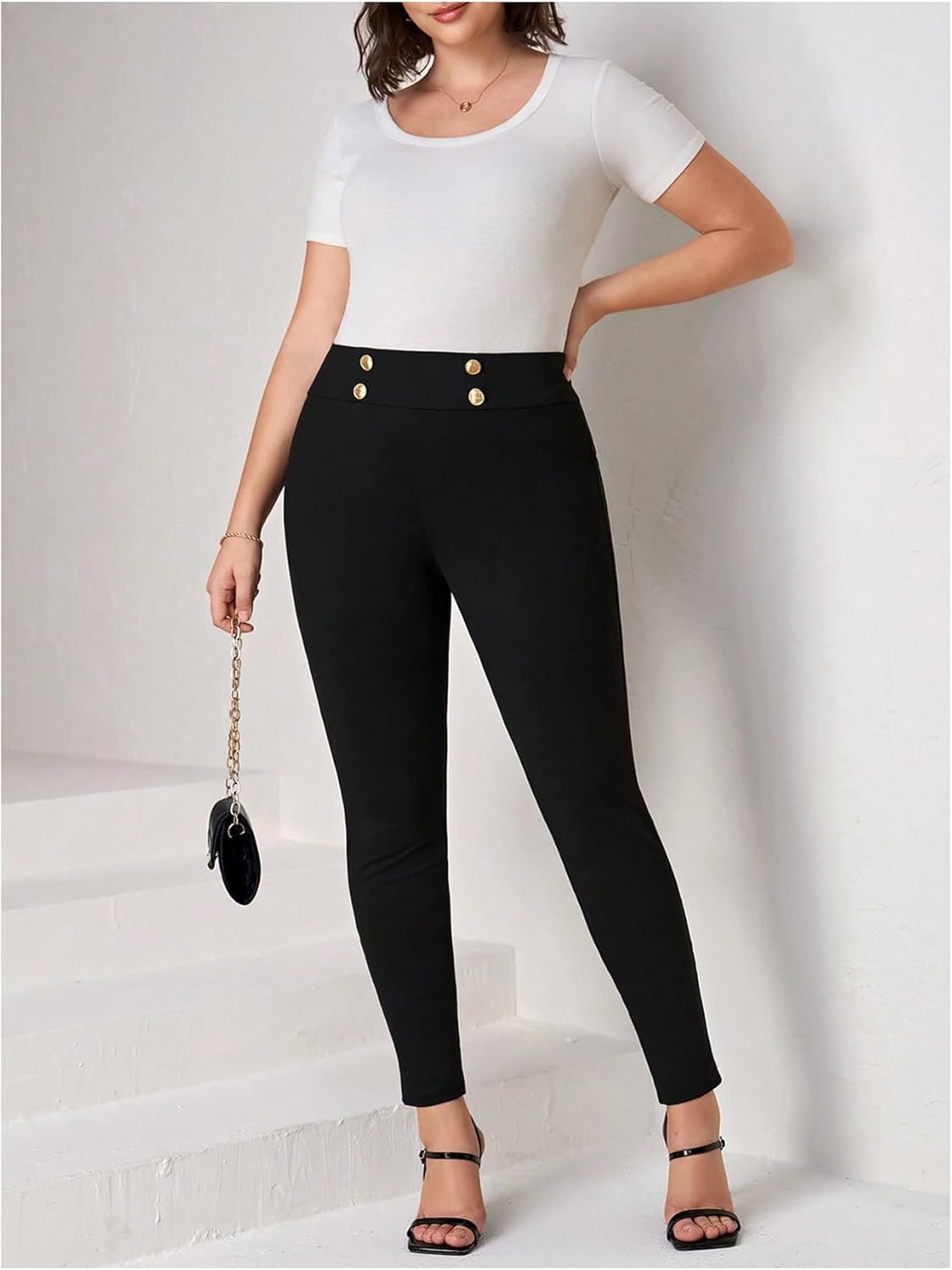 SOLY HUX Women's Plus Size High Waisted Skinny Work Pants Business Casual Leggings Dress Pants - Image 5