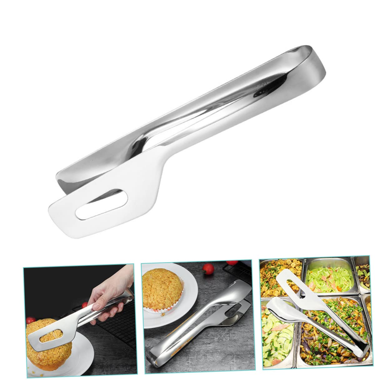 Cabilock Food Tongs Versatile Barbecue Clip for Grilling Baking Serving Ergonomic Design for Comfortable Grip for Parties Outdoor Events