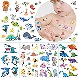 knmkisk 40 Sheets Animal Temporary Tattoos for Kids (400+pcs),Sea Animal Tattoos Dinosaur Sharks...