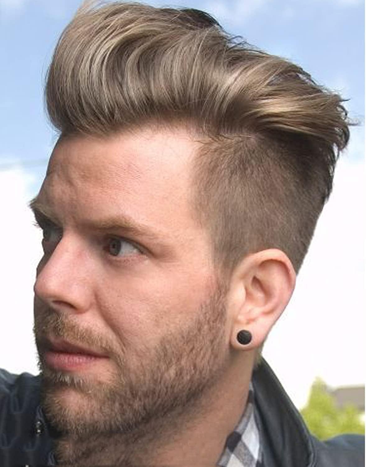 Men's Toupee Monofilament Net with PU around Base European Virgin Human Hair Lace Front Mens Hairpiece Hair Replacement System 10"×8" #7 Brown Color