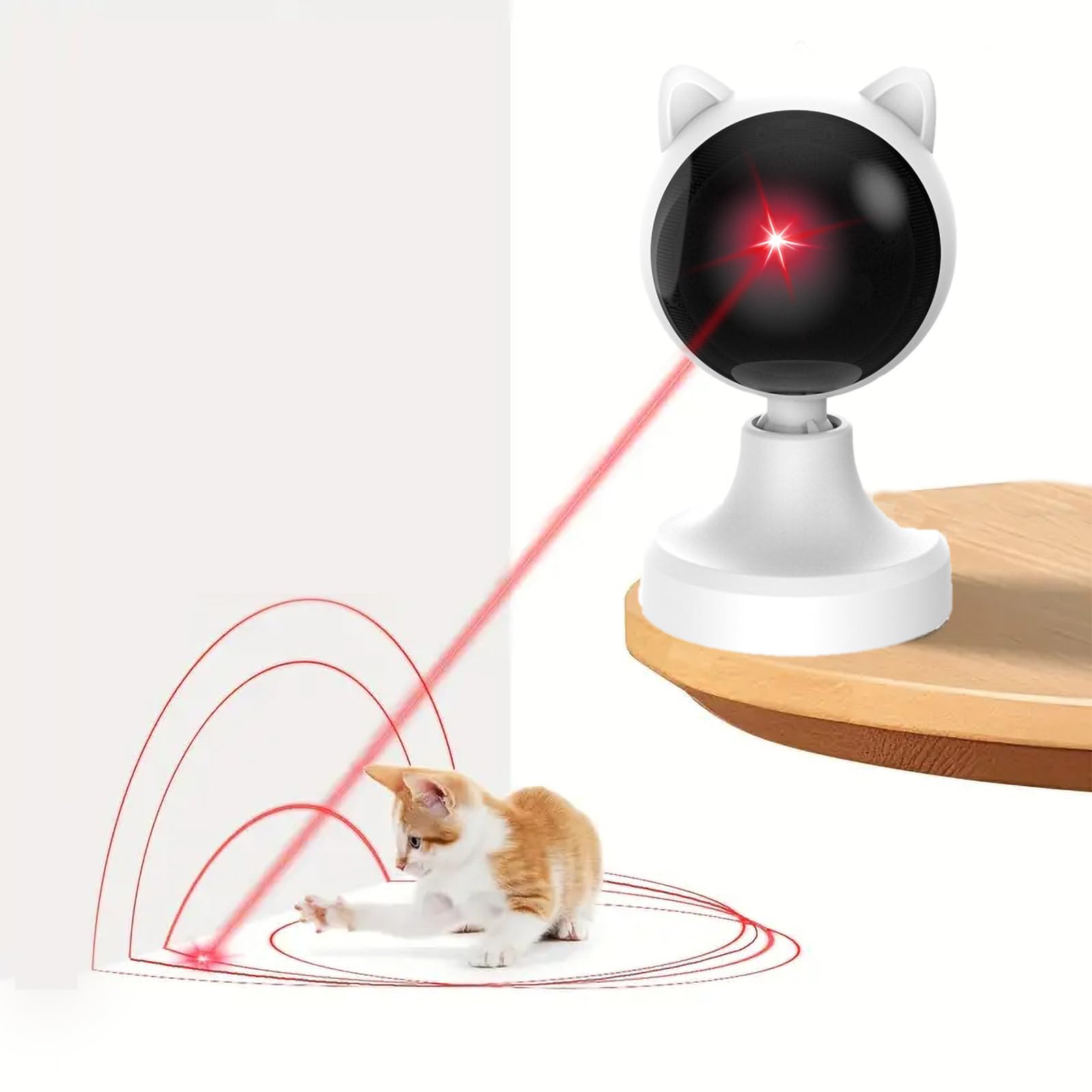 NCONCO Interactive Cat/Dog Toy, Motion Activated Laser, 2 Speed Modes, USB Rechargeable, Indoor Use, Adult Cats/Kittens/Dogs