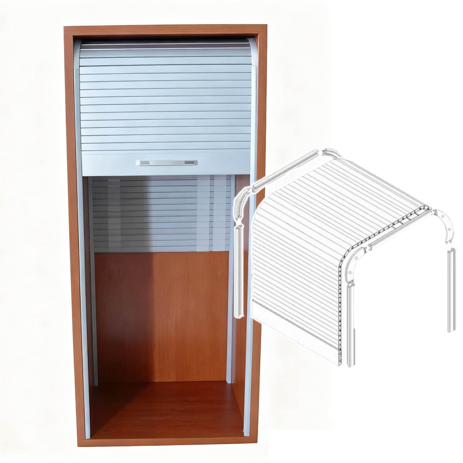 Cabina rodante con puertas plegables de gas con puertas correderas, puerta enrollable de ternera (16 x 27 pulgadas, 16 x 27 pulgadas)