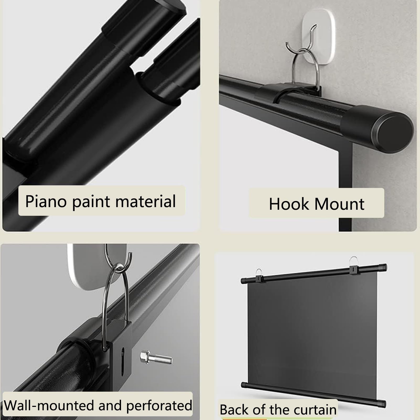 Schermo a Scomparsa Bianco Opaco, montabile a Parete o a soffitto - Altezza Regolabile per Home Cinema 4K 3D 1080P HD