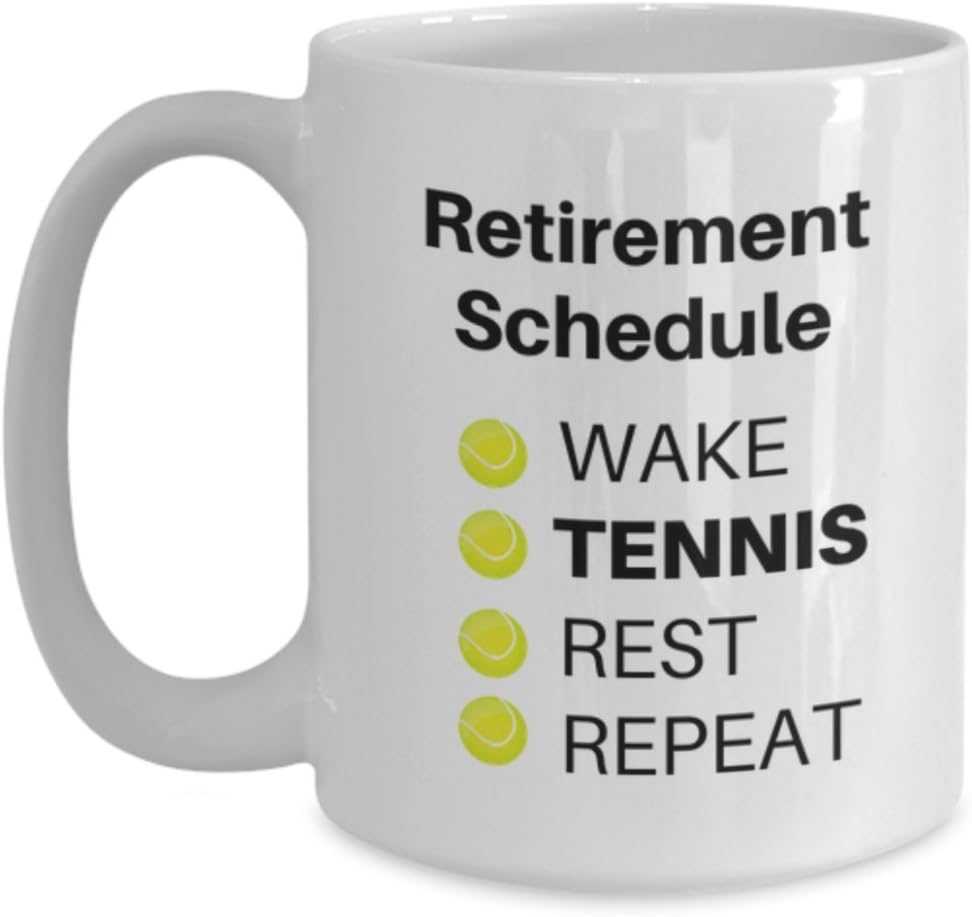 Tennis Retirement Coffee Mug, Stainless Steel, Funny Retirement Coffee Cup for Men or Women, Retired Gift Ideas for Coworker