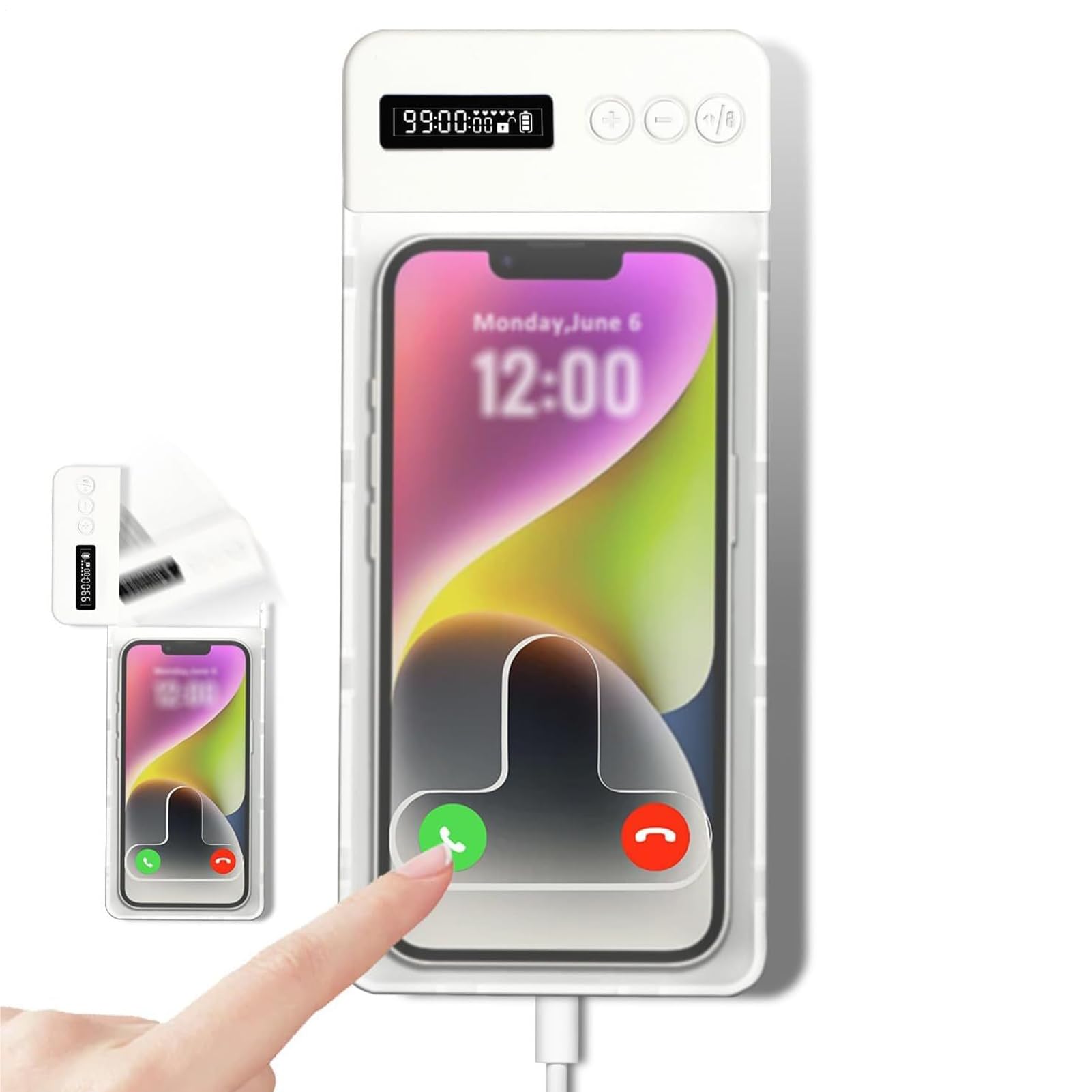 Phone Lock Box, Self-Control Case with Timer, Timed Cell Phone Jail Locker for Students, Kids, Adults, Family, Home, Office, Gym, Travel